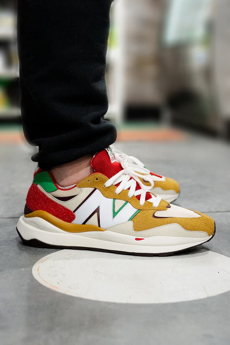 mache new balance 57 40 pizza white green red yellow national pizza day foot locker release date info store list buying guide photos price 