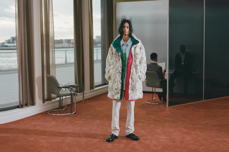 Martine Rose Fall/Winter 2022 Collection London Fashion Week Lookbook Granny Bed Sheets Sustainable Deadstock Materials Vintage Knickers Leather COVID Pandemic Work From Home Suits Tailoring