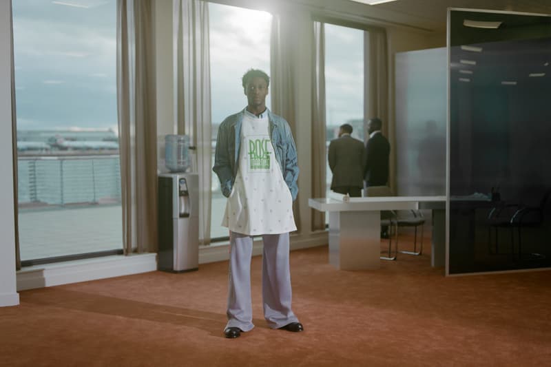 Martine Rose Fall/Winter 2022 Collection London Fashion Week Lookbook Granny Bed Sheets Sustainable Deadstock Materials Vintage Knickers Leather COVID Pandemic Work From Home Suits Tailoring