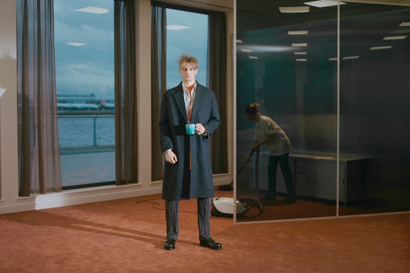 Martine Rose Fall/Winter 2022 Collection London Fashion Week Lookbook Granny Bed Sheets Sustainable Deadstock Materials Vintage Knickers Leather COVID Pandemic Work From Home Suits Tailoring