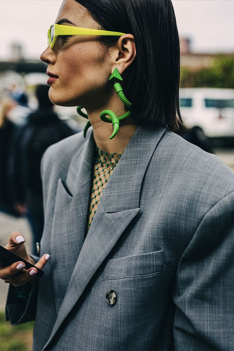 Milan Fashion Week FW22 Street Style Looks Is All About Smart Suiting and Head-to-Toe Tonals gucci prada fendi 