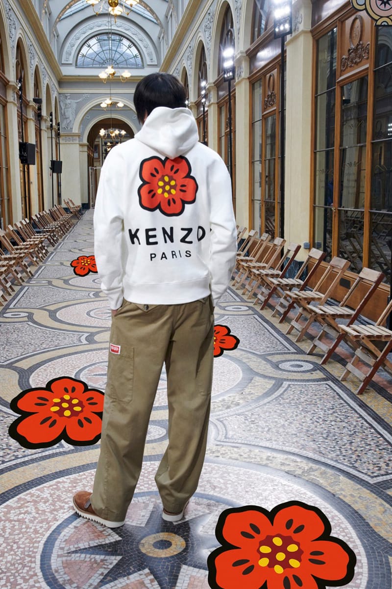 Kenzo floral-print zip-up jacket - Black