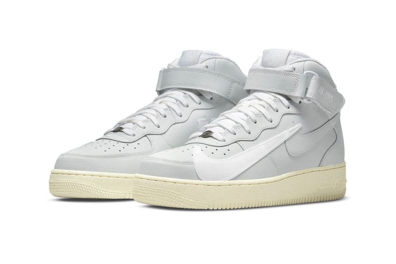 Nike Air Force 1 Mid Copy Paste DQ8645 045 stacked swoosh grey white sail diy hand-drawn graphics insole 15th anniversary release info news