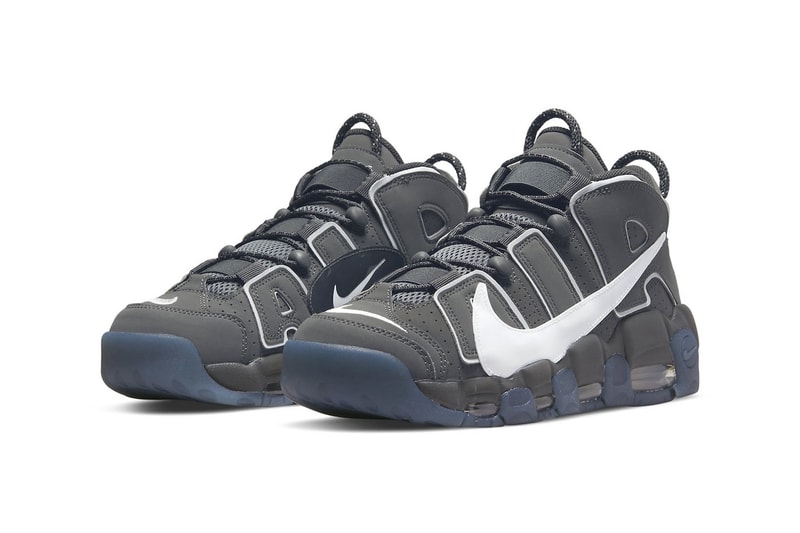Nike Air More Uptempo Copy Paste patent leather 3m reflective laces Iron Grey White Smoke Grey Anthracite price release info news  