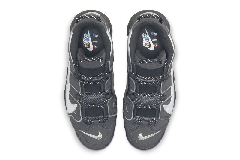 Nike Air More Uptempo Copy Paste patent leather 3m reflective laces Iron Grey White Smoke Grey Anthracite price release info news  
