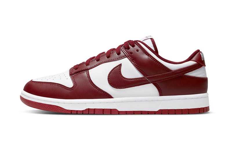 nike low dunk red and grey