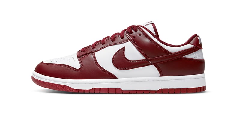 nike low dunk red and grey