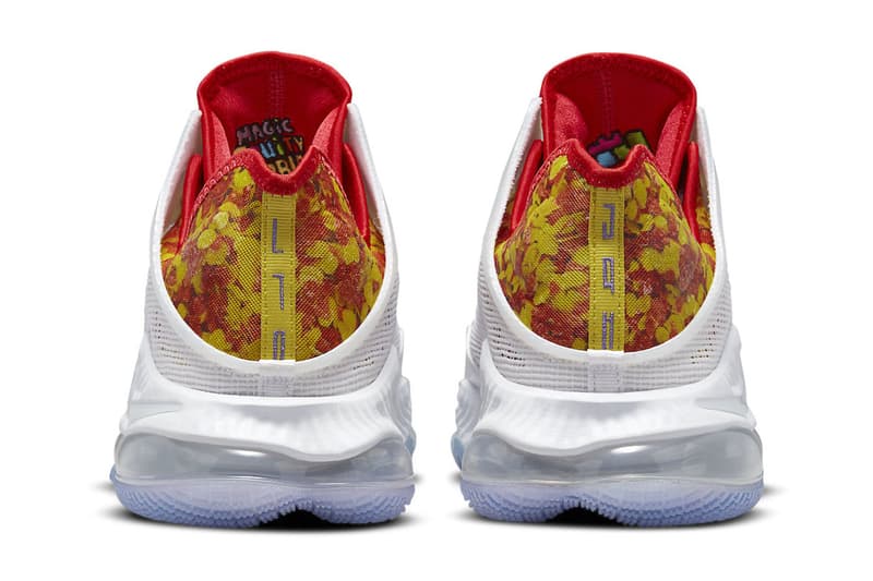 Nike LeBron 19 Low Magic Fruity Pebbles Official Look lebron james nike lebron 4 pe nike basketball los angeles lakers DQ8344-100