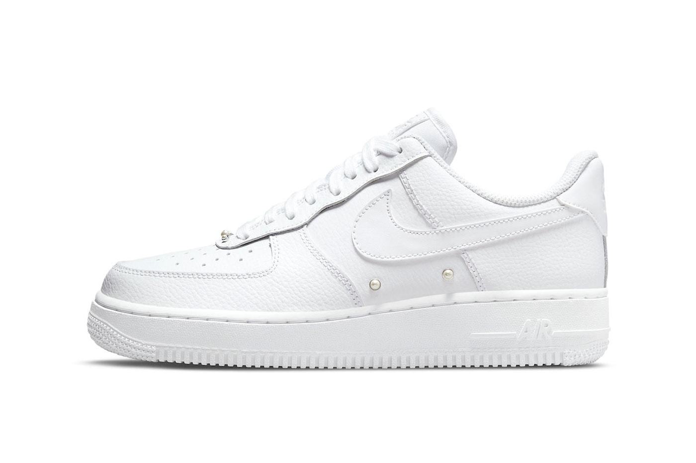 Nike Air Force 1 Low Pearl Studs DQ0231-100 2022 all white minimalist release date info price