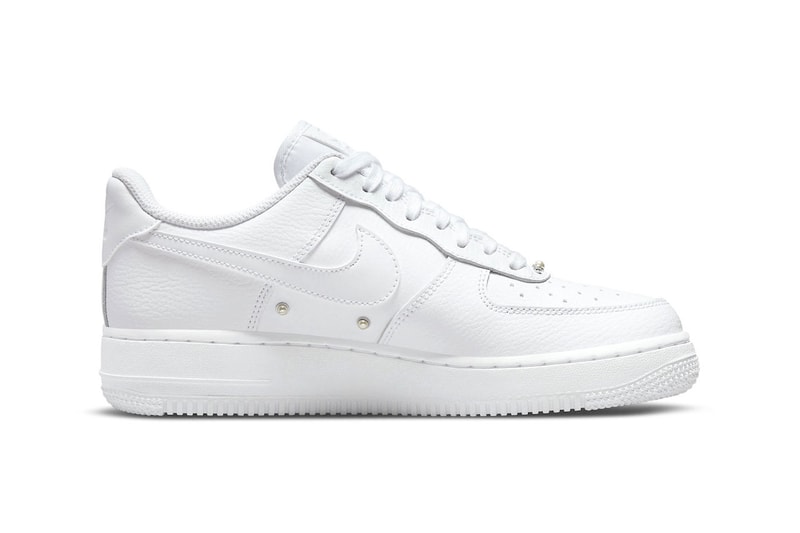 Nike Air Force 1 Low Pearl Studs DQ0231-100 2022 all white minimalist release date info price