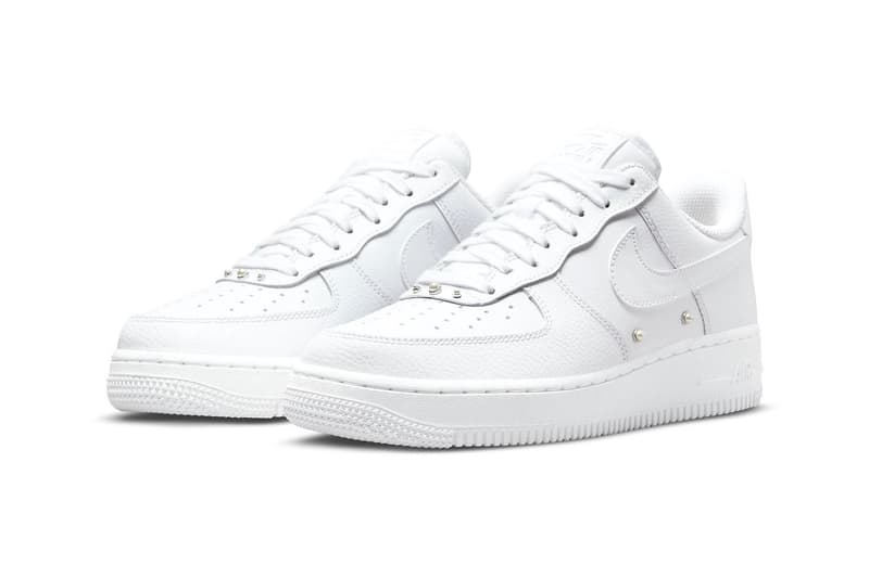 Nike Air Force 1 Low Pearl Studs DQ0231-100 2022 all white minimalist release date info price