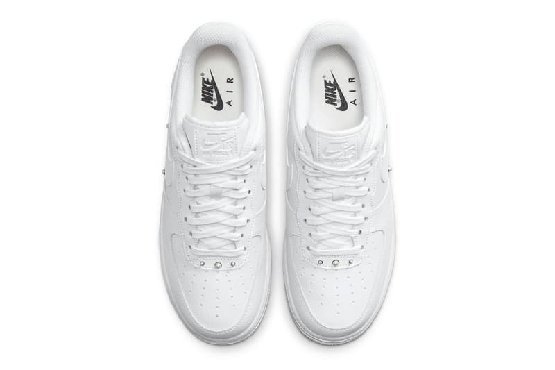 Nike Air Force 1 Low Pearl Studs DQ0231-100 2022 all white minimalist release date info price