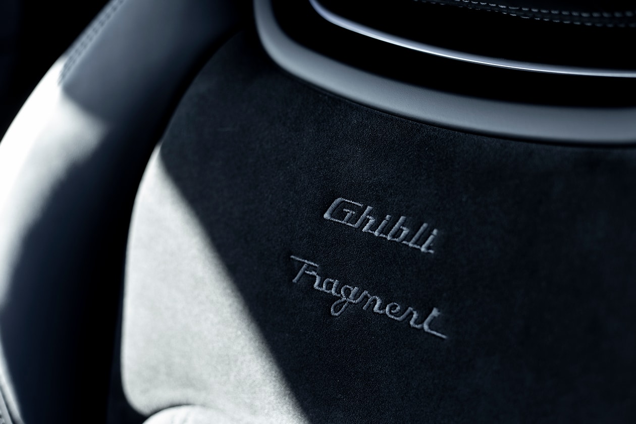 fragment design x Maserati Ghibli Open Road Review Hiroshi Fujiwara branding black white panda