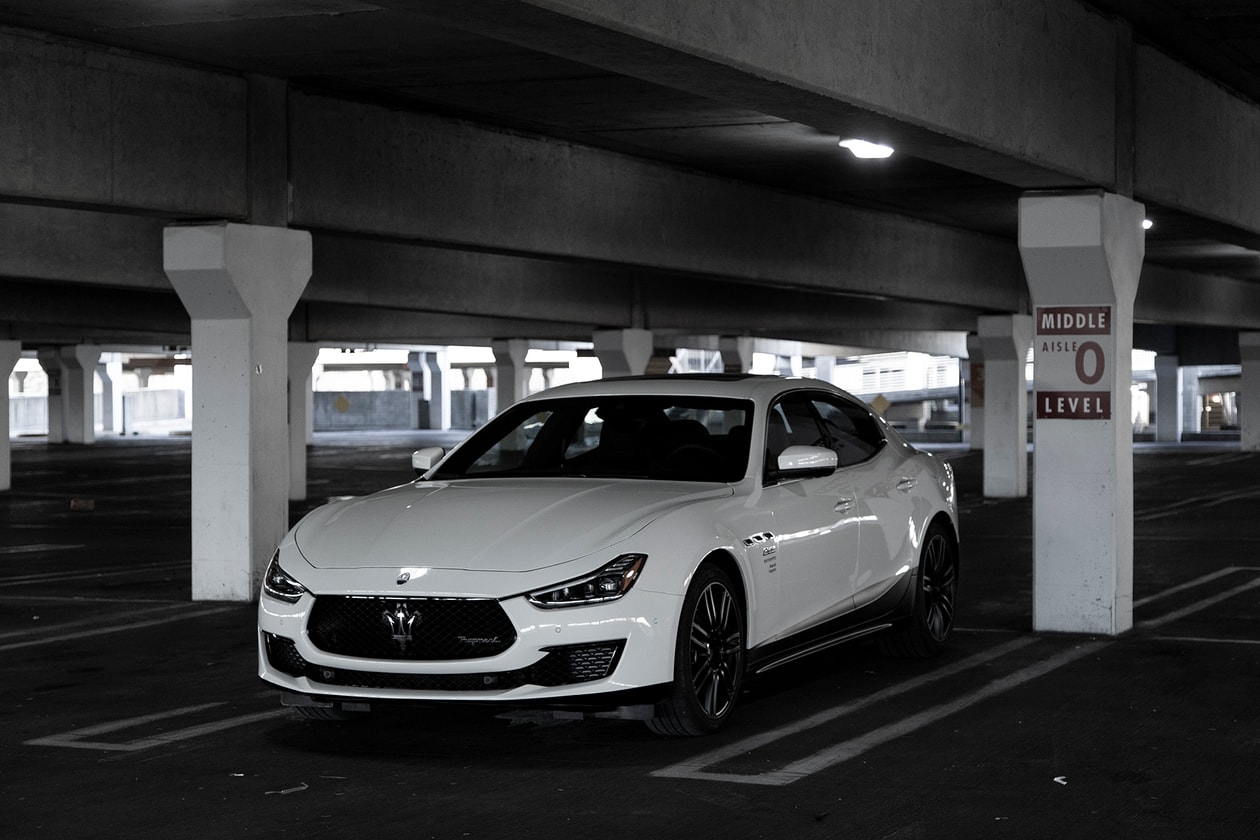 fragment design x Maserati Ghibli Open Road Review Hiroshi Fujiwara branding black white panda