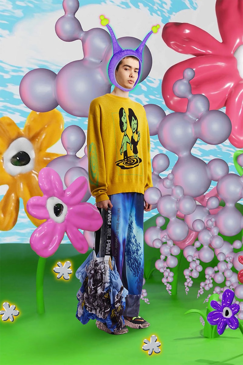 PAM SS22 Poetry and Motion Collection Release Info HBX Emma Kohlmann Nature Velour Singlet Top Flared Pants Convertible Shorts Long Sleeve Cropped Polo Mock Neck Dresses Jackets
