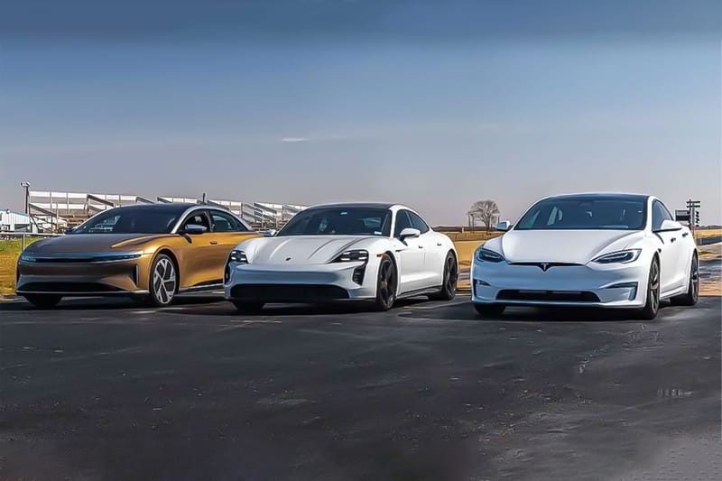 Watch Porsche, Tesla and Lucid EVs Go Head-to-Head in a Drag Race