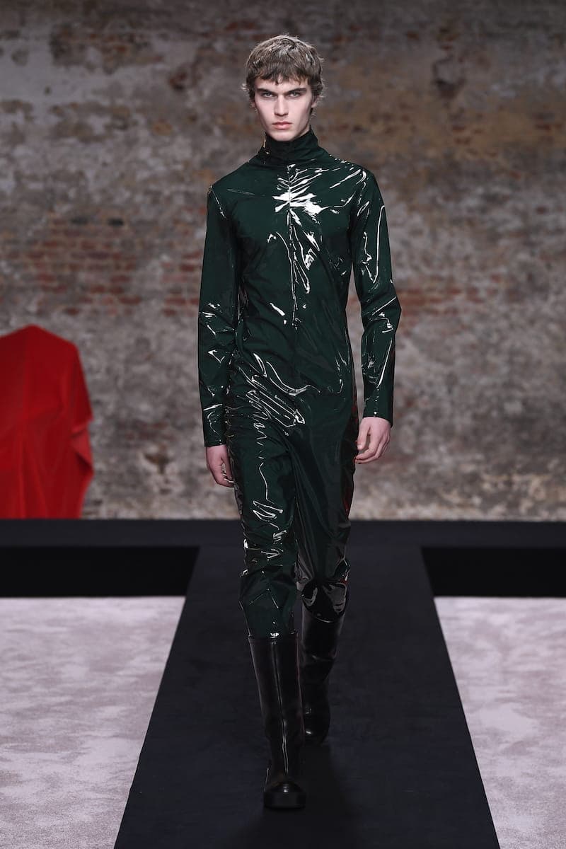 Raf Simons Fall/Winter 2022 Runway Show FW22 Collection Co-Ed Mens Womens Berghain Leather Vinyl Rubber Boots Accessories First Look