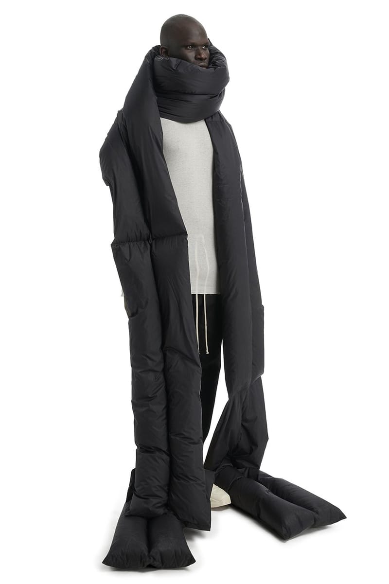 rick owens puffer scarf