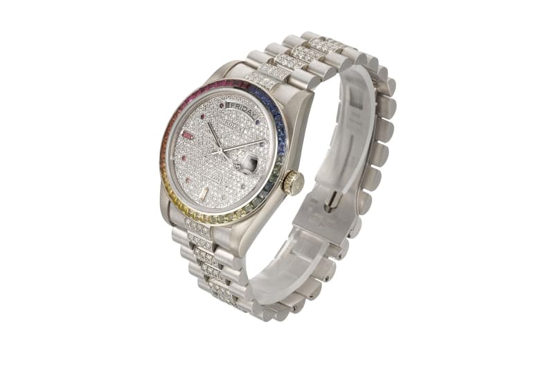 Sothebys Watches White gold diamond sapphire Rolex Day-Date Rainbow Khanjar 18059 diamonds auctions luxury Oman Khanjar