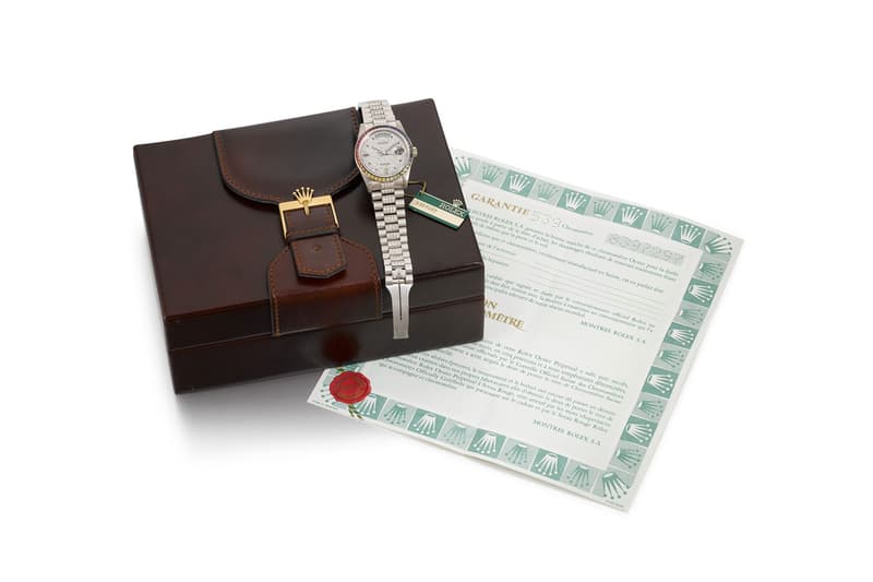 Sothebys Watches White gold diamond sapphire Rolex Day-Date Rainbow Khanjar 18059 diamonds auctions luxury Oman Khanjar