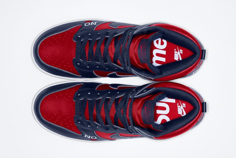 Supreme Nike SB Dunk High Spring Summer 2022 Collab Release Info Date Buy Price By Any Means Black White Varsity Red Navy Red Varsity Maize Pine Green