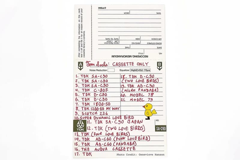 Tom Sachs TDK Cassette Zine Baldwin Gallery Exhibition Punk Rock JVC Memorex Maxell Aspen Colorado Playlists Music Vinyl Art Gallery DIY O Cards Single Record Players Vintage