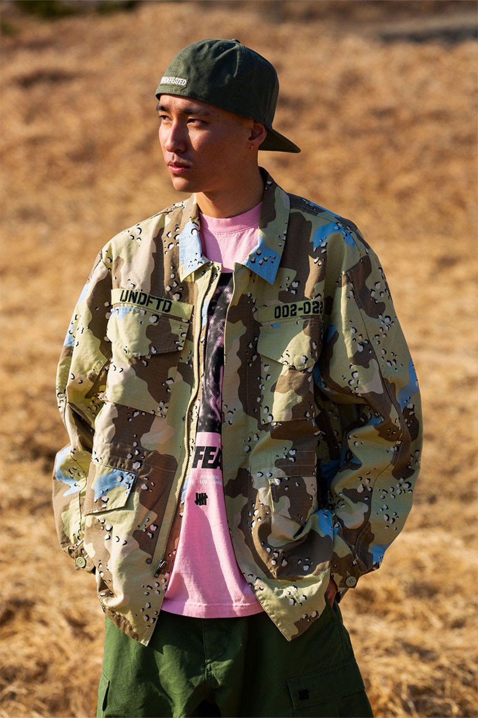 UNDEFEATED Spring 2022 Collection Release Info Buy Military Jacket Stencil Camo Cargo Pants Caps Beanies Hat