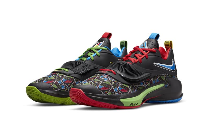 UNO Nike Zoom Freak 3 Official Look Release Info DC9363-001 Date Buy Price yellow green blue red black 50th anniversary giannis antetokounmpo 120 usd release info price 