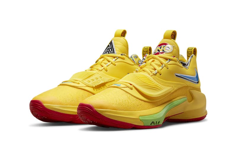 UNO Nike Zoom Freak 3 Official Look Release Info DC9363-001 Date Buy Price yellow green blue red black 50th anniversary giannis antetokounmpo 120 usd release info price 