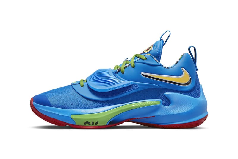 UNO Nike Zoom Freak 3 Official Look Release Info DC9363-001 Date Buy Price yellow green blue red black 50th anniversary giannis antetokounmpo 120 usd release info price 