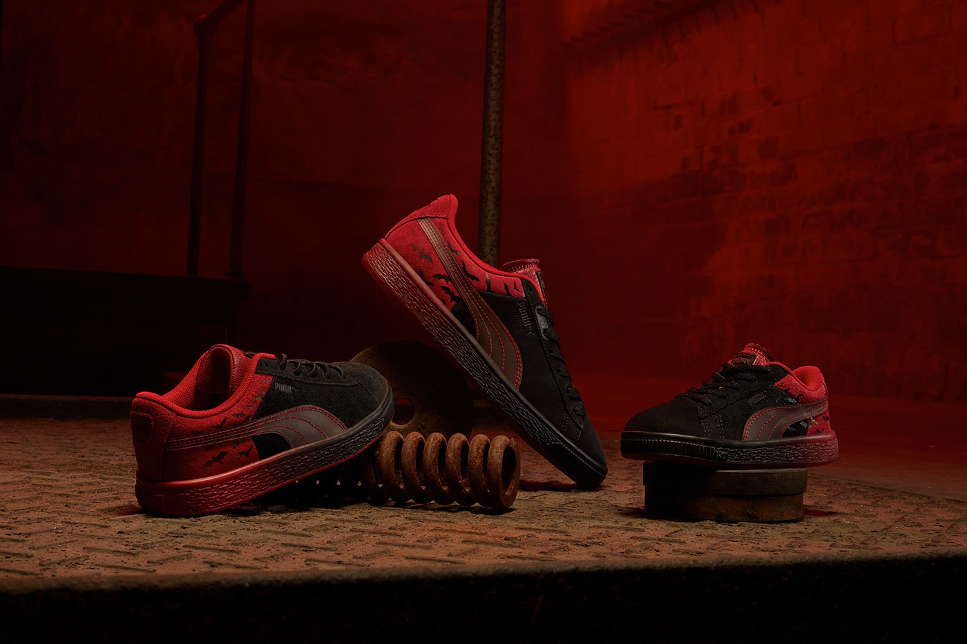 PUMA and DC Comics Join Forces for a Limited Edition Batman Collection robert pattinson warner bros. gotham city puma suede fierce 2 rs-x silhouette mayze court rider batman ultra future z 