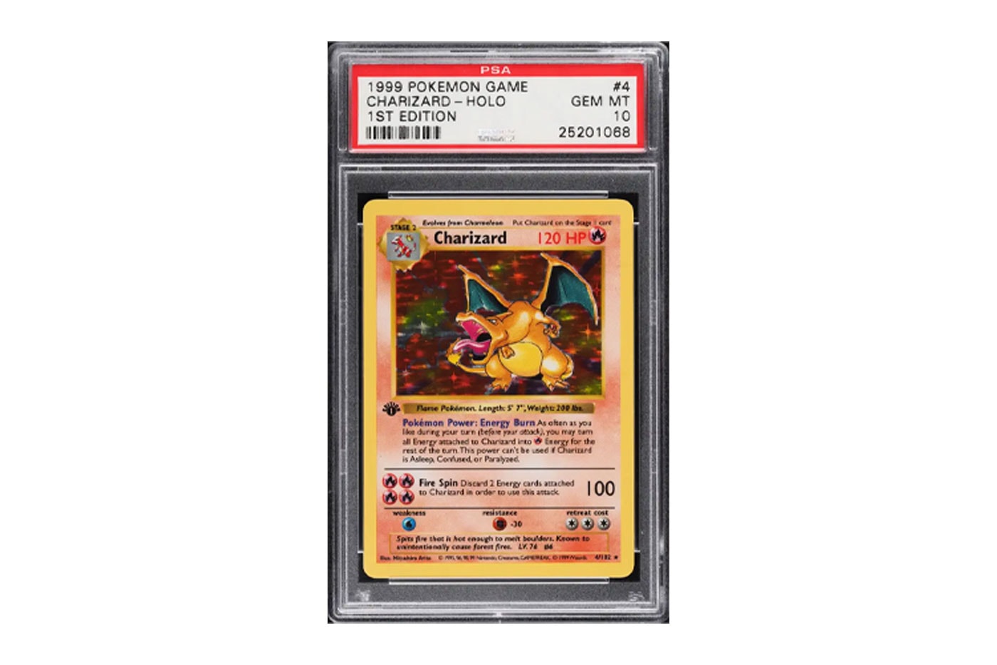 A Pokémon Base Set First Edition Holo Charizard Sets All-time Record, Fetching $420,000 USD at Auction 1999 Pokémon Base Set Shadowless 1st Edition Holo Charizard psa 10 gem mint all-time record trading card tcg pokemon 420 pwcc auctions
