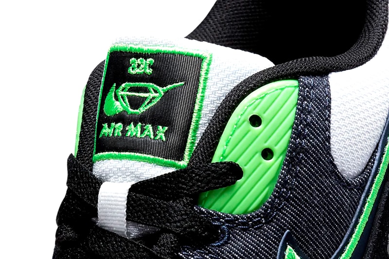 Nike Air Max Day March 26 New Colorways AM Dawn AM97 AM 90 SE Green and Pink Canvas Paneling “32C Air Max” Branding Patch “XXXV” Embroidered Accents Annual Sneaker Holiday March 26 1978 Tinker Hatfield Nike Branding Swoosh Micro-Swoosh Sage Green Overlays Air Max II 1989