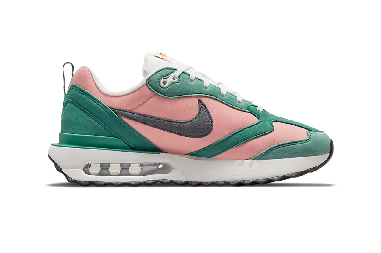 Nike Air Max Day March 26 New Colorways AM Dawn AM97 AM 90 SE Green and Pink Canvas Paneling “32C Air Max” Branding Patch “XXXV” Embroidered Accents Annual Sneaker Holiday March 26 1978 Tinker Hatfield Nike Branding Swoosh Micro-Swoosh Sage Green Overlays Air Max II 1989