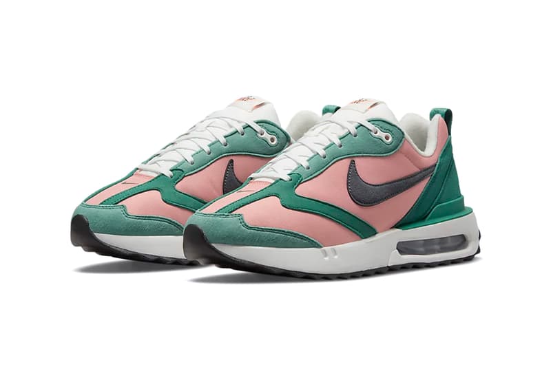 Nike Air Max Day March 26 New Colorways AM Dawn AM97 AM 90 SE Green and Pink Canvas Paneling “32C Air Max” Branding Patch “XXXV” Embroidered Accents Annual Sneaker Holiday March 26 1978 Tinker Hatfield Nike Branding Swoosh Micro-Swoosh Sage Green Overlays Air Max II 1989