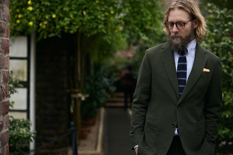 Onsloe's Custom-Made Menswear Global Textiles Custom-Tailored Osaka Great Britain Made to Order Customizable Apparel Luxury Clothing Sourced Fabrics Craftsmanship Pocket Collar Monogram Italian Sewn Artisanal Fashion Men's Checked Blazers Wool Denim Button-Ups Long-Sleeves Off-Duty Shirts Trousers Jeans Wool Pants Utilitarian 