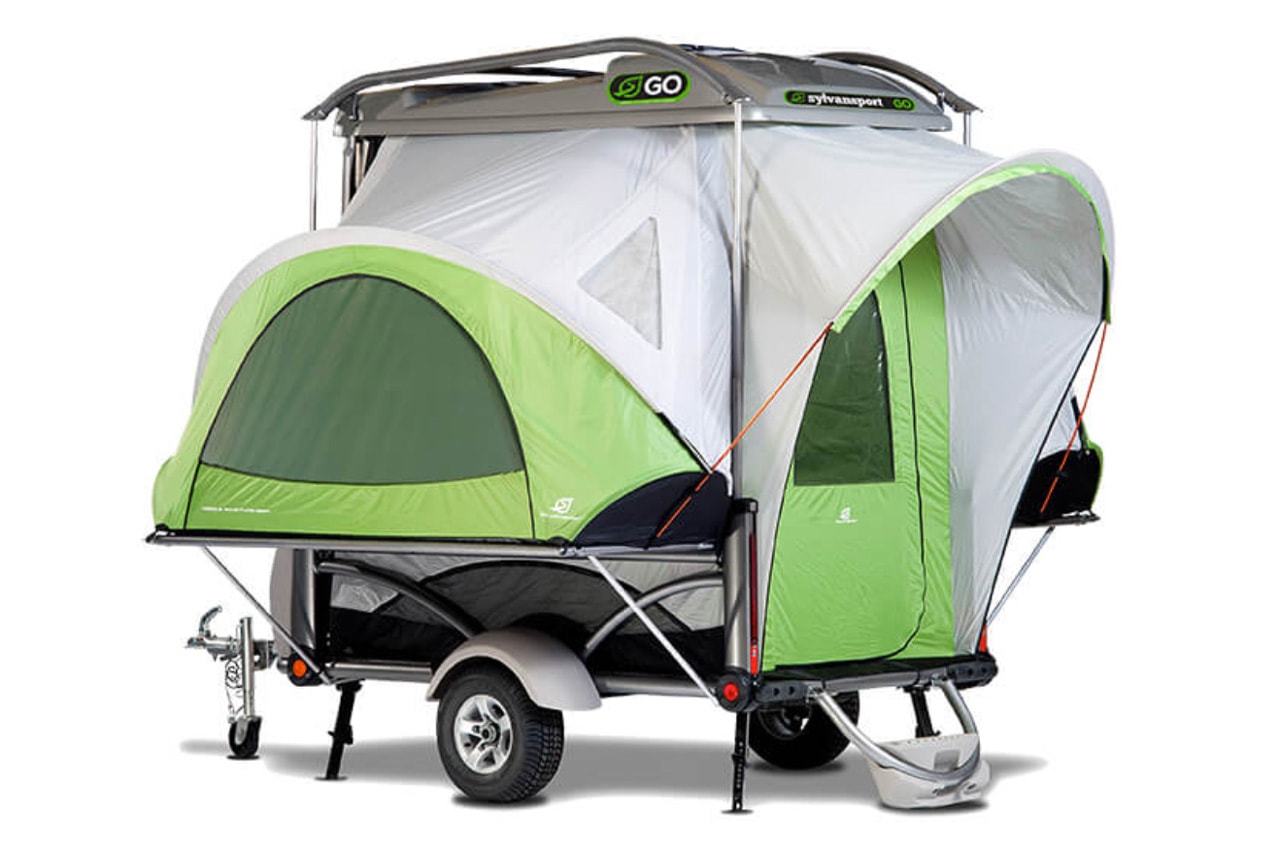 SylvanSport GO Large Camping Trailer Order Summer 2022 Sleeping Accommodation Four People Gear Rack Storage System Details
