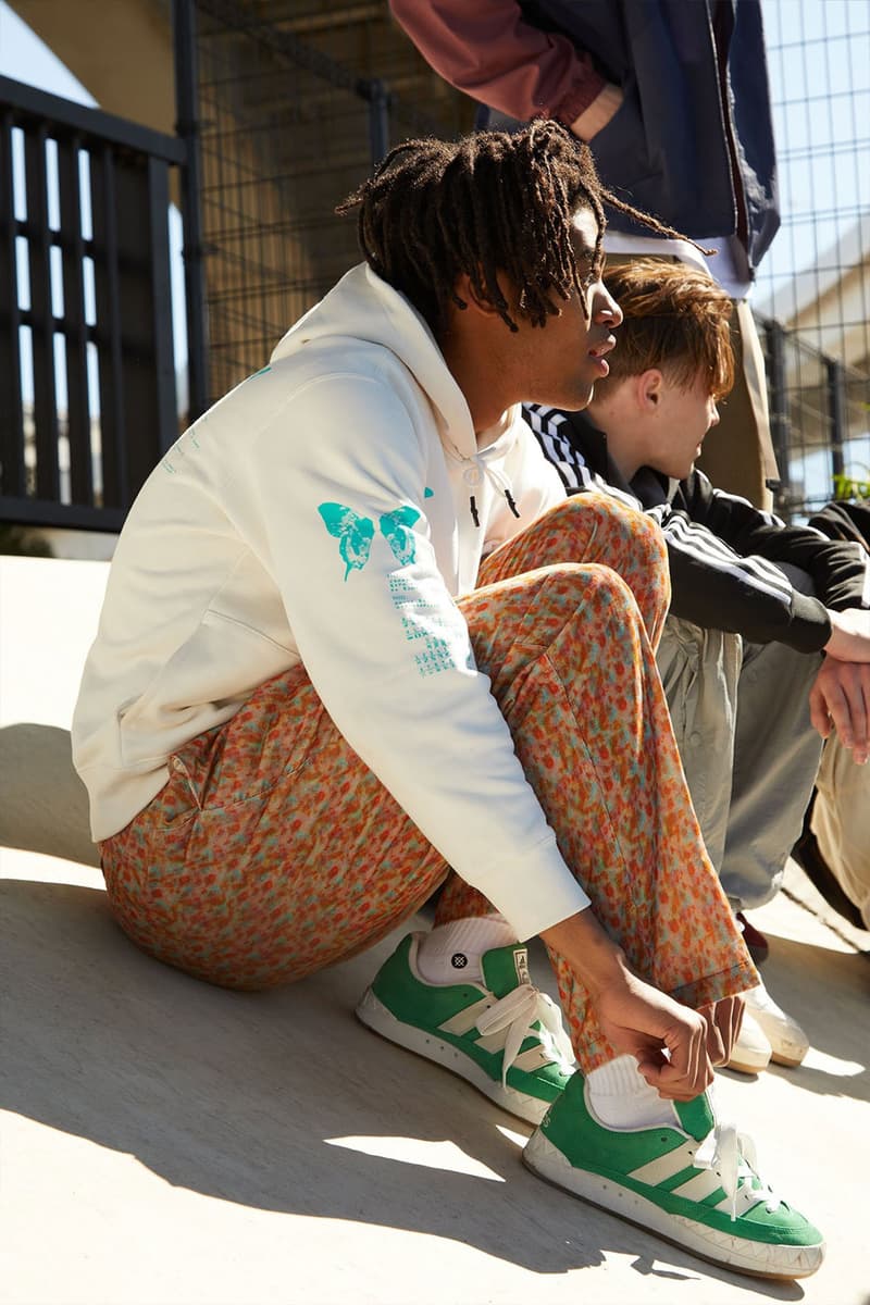 atmos adidas originals adimatic skate shoe GZ6202 GY5724 special video lookbook gum white core black green suede release info date news