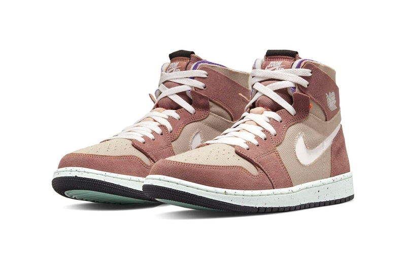 Nike Air Jordan 1 zoom cmft fossil stone CT0978-201 light brown reddish tan sail speckled purple orange mint release info date price news 