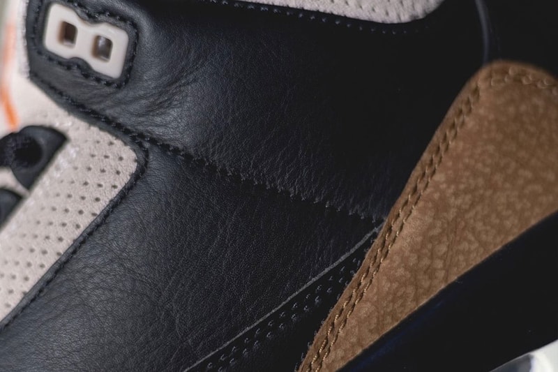 Air Jordan 3 Desert Elephant black brown white gray orange air bubble ct8532 008 june 2022 200 USD fossil stone sail detailed look images release info