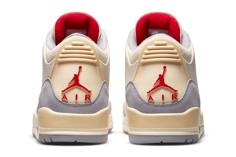 Air Jordan 3 Muslin Official Look Release Info DH7139-100 Date Buy Price University Red Cement Grey Sail