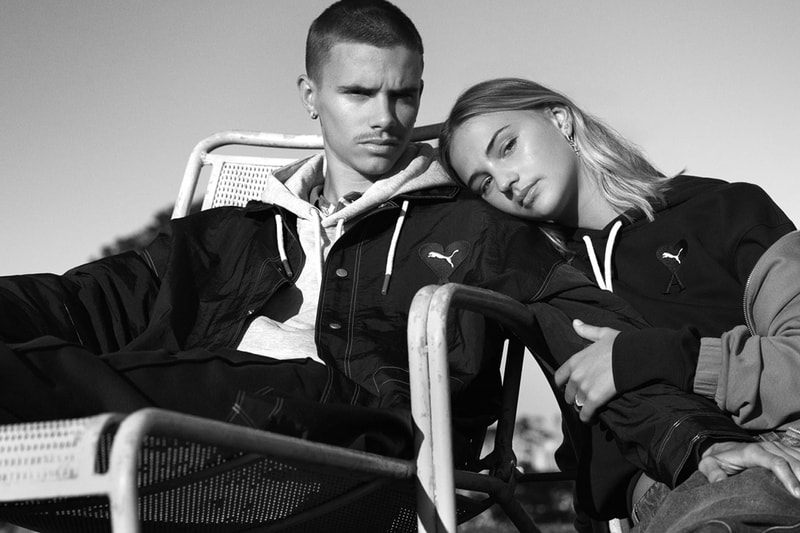 puma ami collaboration lookbook paris alexandre mattiussi ladiback essentials hoodies caps trenchcoat hats t shirt pants shorts suede crepe slipstream lo suede mayu heart release info