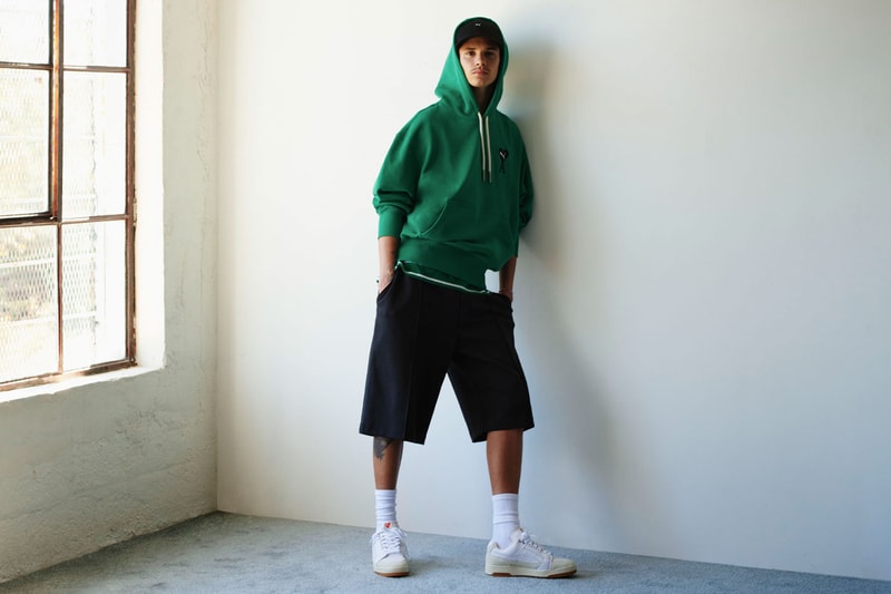 puma ami collaboration lookbook paris alexandre mattiussi ladiback essentials hoodies caps trenchcoat hats t shirt pants shorts suede crepe slipstream lo suede mayu heart release info