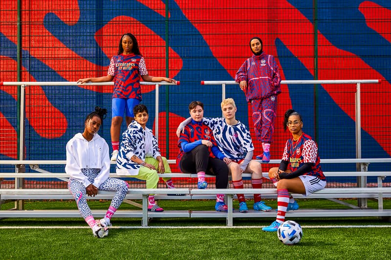 adidas arsenal football soccer women's stella mccartney collection release details information ultraboost 22 prematch jersey leopard print