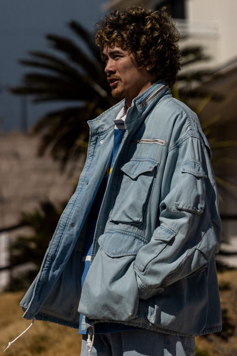 BEAMS SS22 Spring Summer 2022 collection military denim jacket sweatshirt pants new era shoes release info 