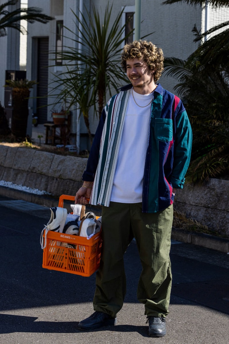 BEAMS SS22 Spring Summer 2022 collection military denim jacket sweatshirt pants new era shoes release info 