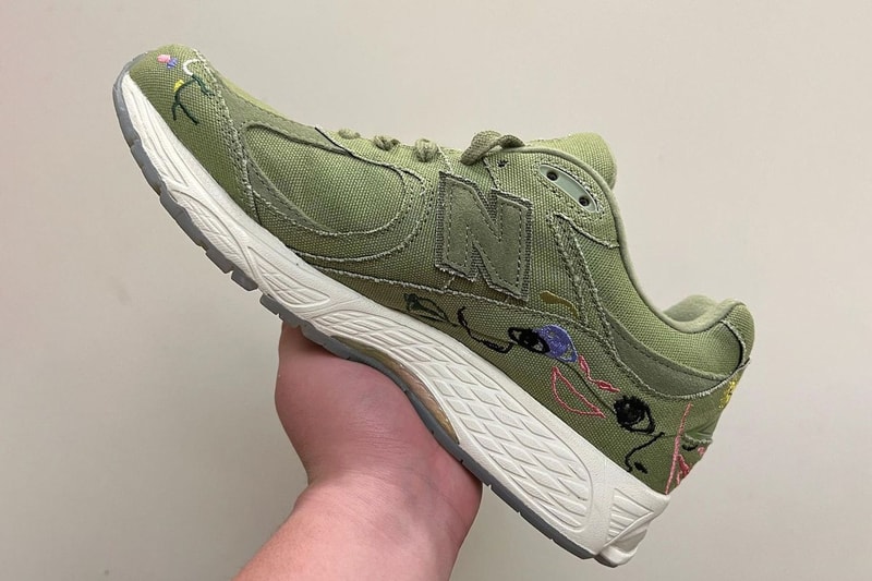 first look bryant giles new balance 2002r chicago native la based artist olive canvas what now art basel miami velcro n face eyes nose mouth images
