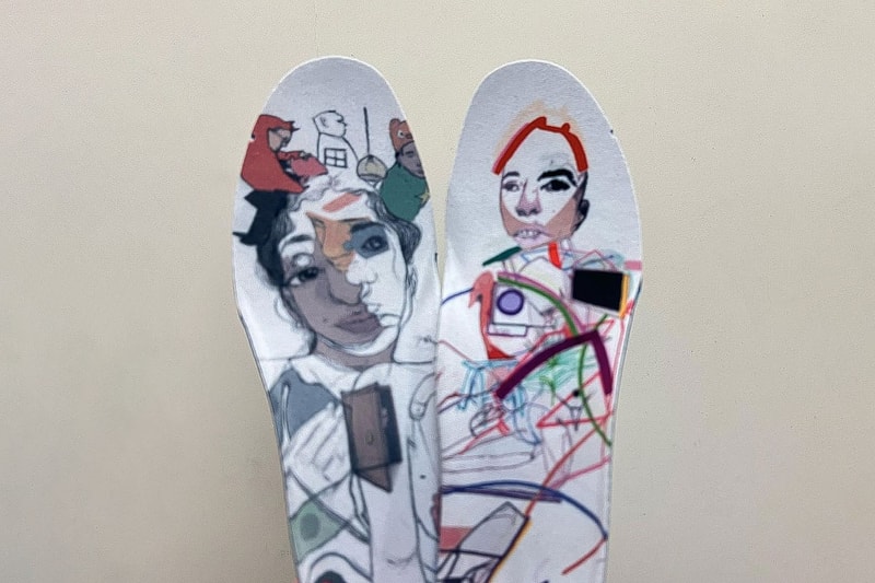 first look bryant giles new balance 2002r chicago native la based artist olive canvas what now art basel miami velcro n face eyes nose mouth images