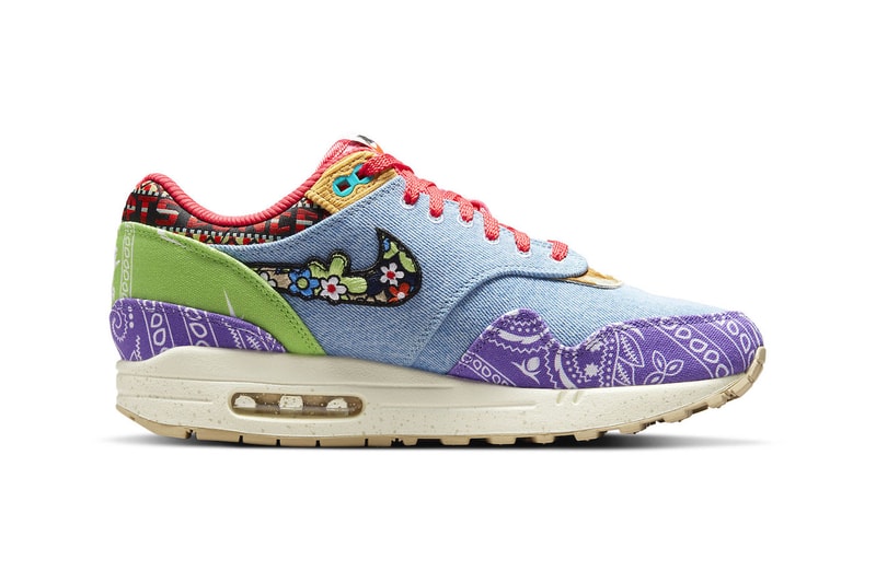 Concepts Nike Air Max 1 Far Out denim paisley pony hair purple light blue flower embroidery guitar strap corduroy red 