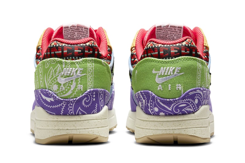 Concepts Nike Air Max 1 Far Out denim paisley pony hair purple light blue flower embroidery guitar strap corduroy red 